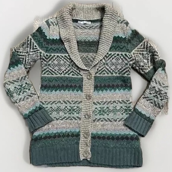 Maurices Fair Isle Cardigan Sweater Long Line Size Medium Scandanavian Boho - Picture 1 of 8